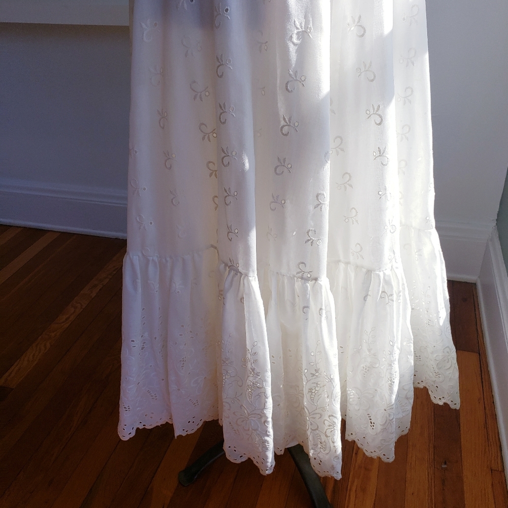 60s/70s Vintage Boho Lace Prairie Festival Maxi Dress Hippie True Vintage - Picture 5 of 5